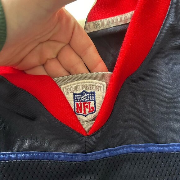 Vintage 90s Drew Bledsoe Navy Reebok Jersey Football Mens L Patriots Bills NWOT - Picture 6 of 15